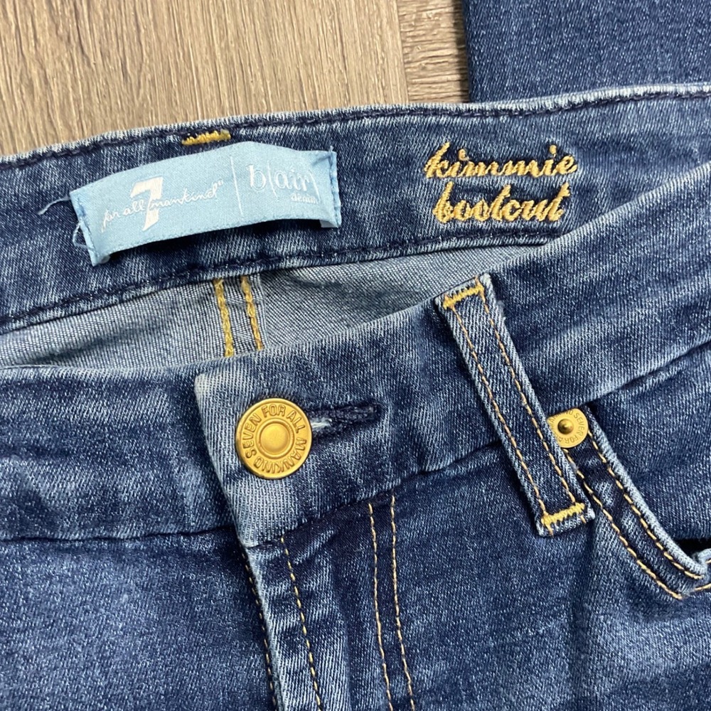 7 For All Mankind Kimmie Bootcut Blair Denim Jeans Womens 27 Medium Wash Blue - Picture 6 of 10